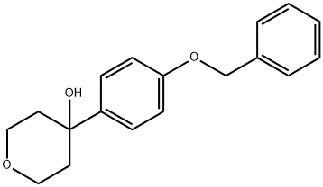 2H-Pyran-4-ol, tetrahydro-4-[4-(phenylmethoxy)phenyl]- Struktur