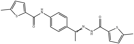 5-methyl-N-[4-[(E)-C-methyl-N-[(5-methylthiophene-2-carbonyl)amino]carbonimidoyl]phenyl]thiophene-2-carboxamide Struktur