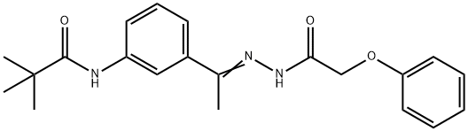 2,2-dimethyl-N-[3-[(E)-C-methyl-N-[(2-phenoxyacetyl)amino]carbonimidoyl]phenyl]propanamide Struktur