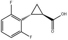 trans,rac-(1R,2R)-2-(2,6-Difluorophenyl)cyclopropane-1-carboxylic Acid Struktur