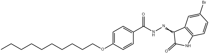 N'-(5-bromo-2-oxoindol-3-yl)-4-decoxybenzohydrazide Struktur