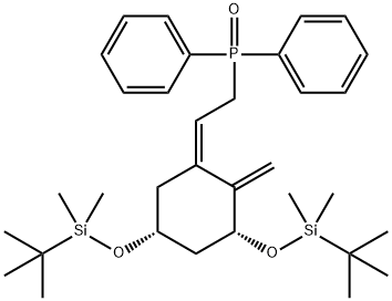 Phosphine oxide, [(2Z)-2-[(3R,5R)-3,5-bis[[(1,1-dimethylethyl)dimethylsilyl]oxy]-2-methylenecyclohexylidene]ethyl]diphenyl- Struktur