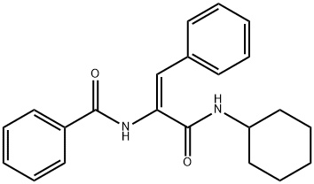 Benzamide, N-[1-[(cyclohexylamino)carbonyl]-2-phenylethenyl]-, (E)- (9CI) Struktur