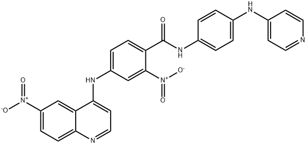 Benzamide, 2-nitro-4-[(6-nitro-4-quinolinyl)amino]-N-[4-(4-pyridinylamino)phenyl]- Struktur