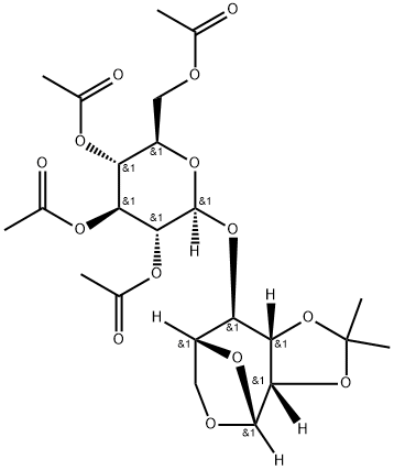 4-O--(2,3,4,6-Tetra-O-acetyl-D-galactopyranosyl)-(1’,6’-anhydro-2’,3’-O-isopropylidene--D-mannopyranose) Struktur