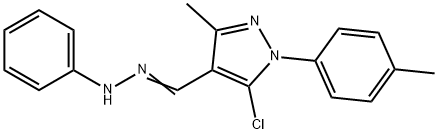 N-(5-Chloro-3-methyl-1-p-tolyl-1H-pyrazol-4-ylmethylene)-N-phenyl-hydrazine Struktur