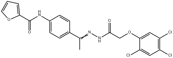 N-[4-[(E)-C-methyl-N-[[2-(2,4,5-trichlorophenoxy)acetyl]amino]carbonimidoyl]phenyl]furan-2-carboxamide Struktur