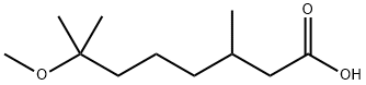 Octanoic acid, 7-methoxy-3,7-dimethyl- Struktur