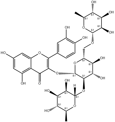 3-{[(2S,3R,4S,5S,6R)-4,5-ジヒドロキシ-3-{[(2S,3R,4R,5R,6S)-3,4,5-トリヒドロキシ-6-メチルオキサン-2-イル]オキシ}-6-({[(2R,3R,4R,5R,6S)-3,4,5-トリヒドロキシ-6-メチルオキサン-2-イル]オキシ}メチル)オキサン-2-イル]オキシ}-2-(3,4-ジヒドロキシフェニル)-5,7-ジヒドロキシ-4H-クロメン-4-オン