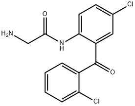 Acetamide, 2-amino-N-[4-chloro-2-(2-chlorobenzoyl)phenyl]- Struktur