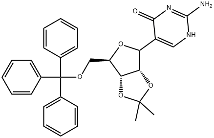 5'-O-Triphenylmethyl-2',3'-di-O-isopropylidene pseudoisocytidine Struktur