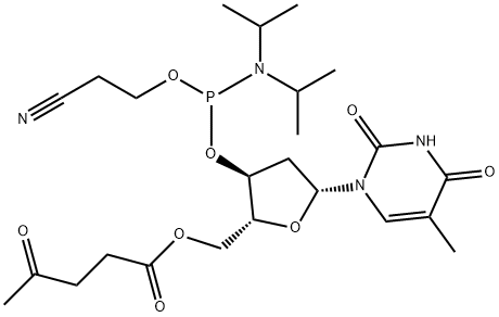 5'-O-Levulinoylthymidine 3'-CE phosphoramidite Struktur