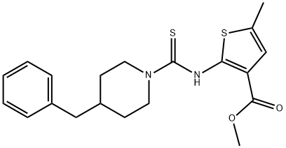 methyl 2-(4-benzylpiperidine-1-carbothioamido)-5-methylthiophene-3-carboxylate Struktur