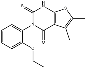 3-(2-ethoxyphenyl)-5,6-dimethyl-2-sulfanylidene-1H-thieno[2,3-d]pyrimidin-4-one Struktur