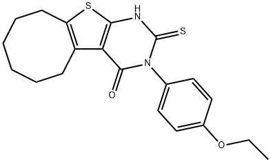 3-(4-ethoxyphenyl)-2-sulfanylidene-5,6,7,8,9,10-hexahydro-1H-cycloocta[2,3]thieno[2,4-b]pyrimidin-4-one Struktur