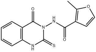 2-methyl-N-(4-oxo-2-sulfanylidene-1H-quinazolin-3-yl)furan-3-carboxamide Struktur