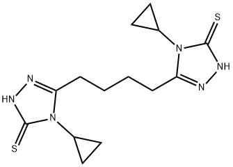 4-cyclopropyl-3-[4-(4-cyclopropyl-5-sulfanylidene-1H-1,2,4-triazol-3-yl)butyl]-1H-1,2,4-triazole-5-thione Structure