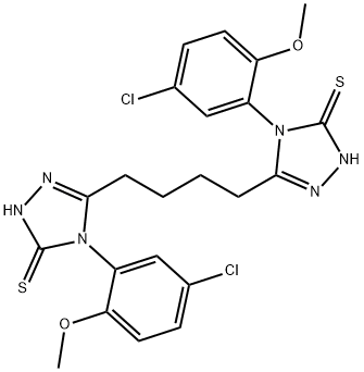 4-(5-chloro-2-methoxyphenyl)-3-[4-[4-(5-chloro-2-methoxyphenyl)-5-sulfanylidene-1H-1,2,4-triazol-3-yl]butyl]-1H-1,2,4-triazole-5-thione Struktur