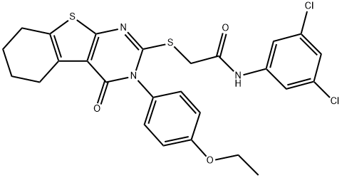 N-(3,5-dichlorophenyl)-2-[[3-(4-ethoxyphenyl)-4-oxo-5,6,7,8-tetrahydro-[1]benzothiolo[2,3-d]pyrimidin-2-yl]sulfanyl]acetamide Struktur