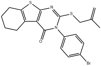 3-(4-bromophenyl)-2-(2-methylprop-2-enylsulfanyl)-5,6,7,8-tetrahydro-[1]benzothiolo[2,3-d]pyrimidin-4-one Struktur