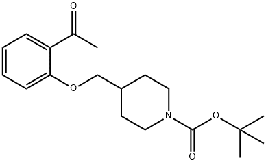 tert-Butyl 4-((2-acetylphenoxy)methyl)piperidine-1-carboxylate Struktur