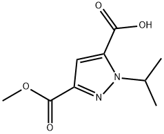 1-isopropyl-3-(methoxycarbonyl)-1H-pyrazole-5-carboxylic acid Struktur