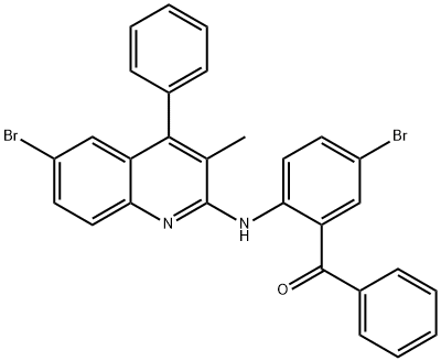 (5-BR-2-(6-BROMO-3-METHYL-4-PHENYL-QUINOLIN-2-YLAMINO)-PHENYL)-PHENYL-METHANONE Struktur