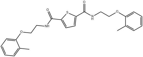 2-N,5-N-bis[2-(2-methylphenoxy)ethyl]thiophene-2,5-dicarboxamide Struktur