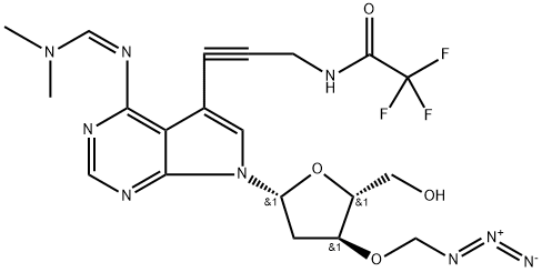 3′-O-Azidomethyl-N6-DMF-7-TFA-ap-7-Deaza-dA Struktur