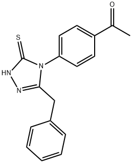 1-[4-(3-benzyl-5-sulfanylidene-1H-1,2,4-triazol-4-yl)phenyl]ethanone Struktur