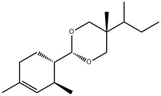 1,3-Dioxane, 2-[(1S,2S)-2,4-dimethyl-3-cyclohexen-1-yl]-5-methyl-5-(1-methylpropyl)-, cis- Struktur