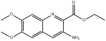 2-Quinolinecarboxylic acid, 3-amino-6,7-dimethoxy-, ethyl ester Struktur