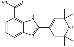 1H-Benzimidazole-7-carboxamide, 2-(1,2,3,6-tetrahydro-2,2,6,6-tetramethyl-4-pyridinyl)- Structure