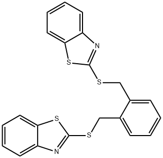 2,2'-[benzene-1,2-diylbis(methanediylsulfanediyl)]bis(1,3-benzothiazole) Struktur