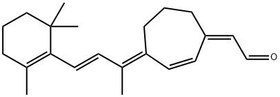 Acetaldehyde, 2-[(4E)-4-[(2E)-1-methyl-3-(2,6,6-trimethyl-1-cyclohexen-1-yl)-2-propen-1-ylidene]-2-cyclohepten-1-ylidene]-, (2Z)- Struktur