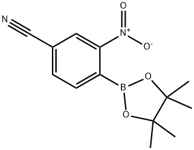 3-Nitro-4-(tetramethyl-1,3,2-dioxaborolan-2-yl)benzonitrile Struktur