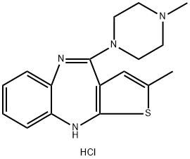 10H-Thieno[2,3-b][1,5]benzodiazepine, 2-methyl-4-(4-methyl-1-piperazinyl)-, hydrochloride (1:1) Struktur