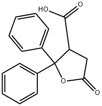 2-oxo-5,5-diphenyltetrahydro-4-furancarboxylic acid Struktur