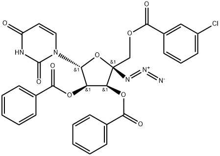 Uridine, 4'-C-azido-, 2',3'-dibenzoate 5'-(3-chlorobenzoate) (9CI) Struktur