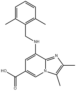 8-[(2,6-dimethylbenzyl)amino]-2,3-dimethylimidazo[1,2-a]pyridine-6-carboxylic acid, 816450-73-4, 結(jié)構(gòu)式