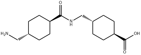 (trans)-4-(((trans)-4-(aminomethyl)cyclohexanecarboxamido)methyl) cyclohexanecarboxylic Struktur