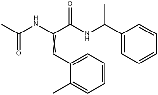 (Z)-2-acetamido-3-(2-methylphenyl)-N-(1-phenylethyl)prop-2-enamide Struktur