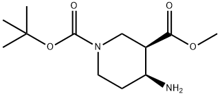 1,3-Piperidinedicarboxylic acid, 4-amino-, 1-(1,1-dimethylethyl) 3-methyl ester, Struktur