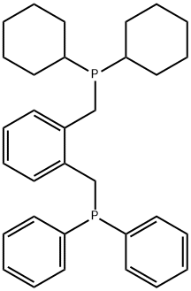 1-dicyclohexylphosphinomethyl-2-diphenylphosphinomethybenzene Struktur