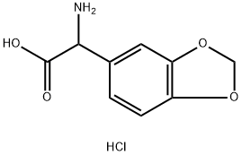 1,3-Benzodioxole-5-acetic acid, α-amino-, hydrochloride (1:1) Struktur