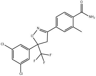 Benzamide, 4-[5-(3,5-dichlorophenyl)-4,5-dihydro-5-(trifluoromethyl)-3-isoxazolyl]-2-methyl- Struktur