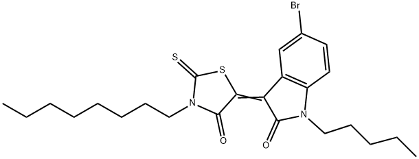 (5Z)-5-(5-bromo-2-oxo-1-pentylindol-3-ylidene)-3-octyl-2-sulfanylidene-1,3-thiazolidin-4-one Struktur