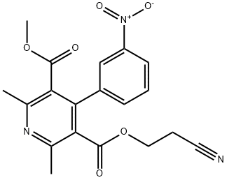 3,5-Pyridinedicarboxylic acid, 2,6-dimethyl-4-(3-nitrophenyl)-, 3-(2-cyanoethyl) 5-methyl ester Struktur