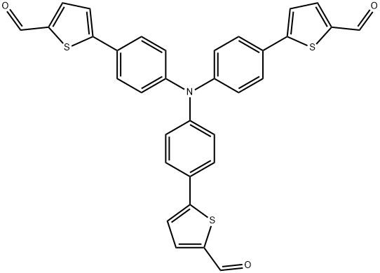 5-[4-[4-(5-formylthiophen-2-yl)-N-[4-(5-formylthiophen-2-yl)phenyl]anilino]phenyl]thiophene-2-carbaldehyde Struktur