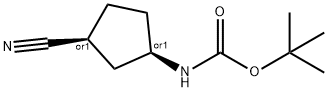 Carbamic acid,[(1R,3S)-3-cyanocyclopentyl]-, 1,1-dimethylethyl ester,rel- Struktur